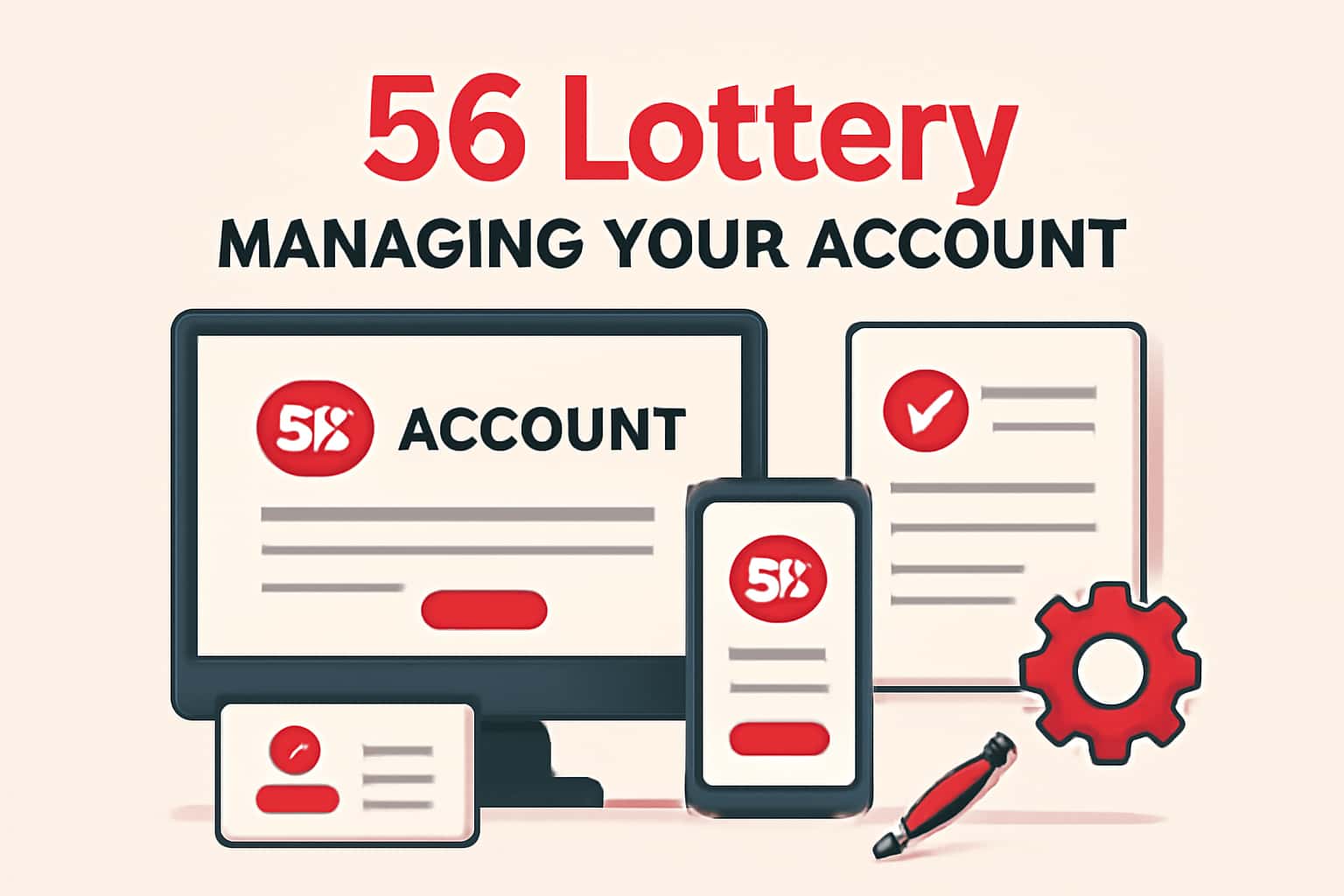 Visual representation of Managing Your 56 Lottery Account with a focus on account management tools.