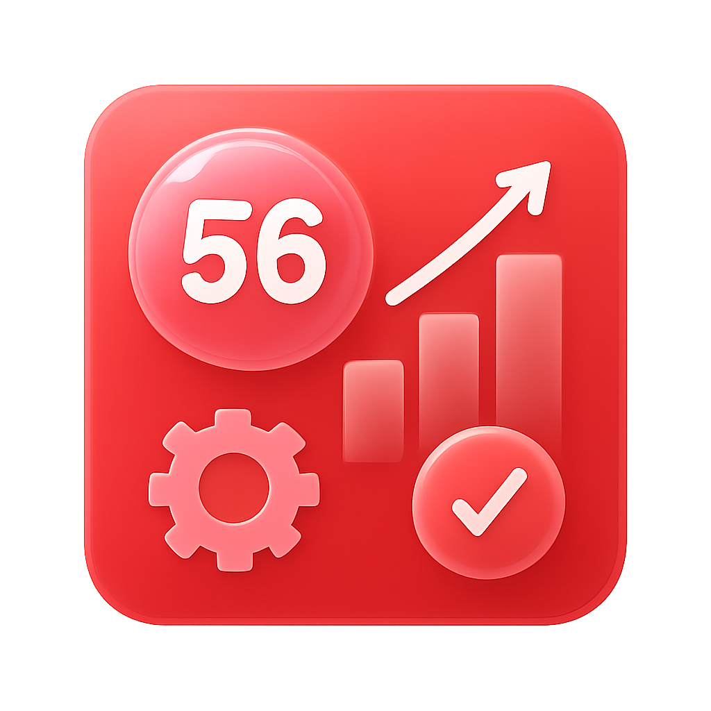 A badge illustrating 56 Lottery Payment Options.