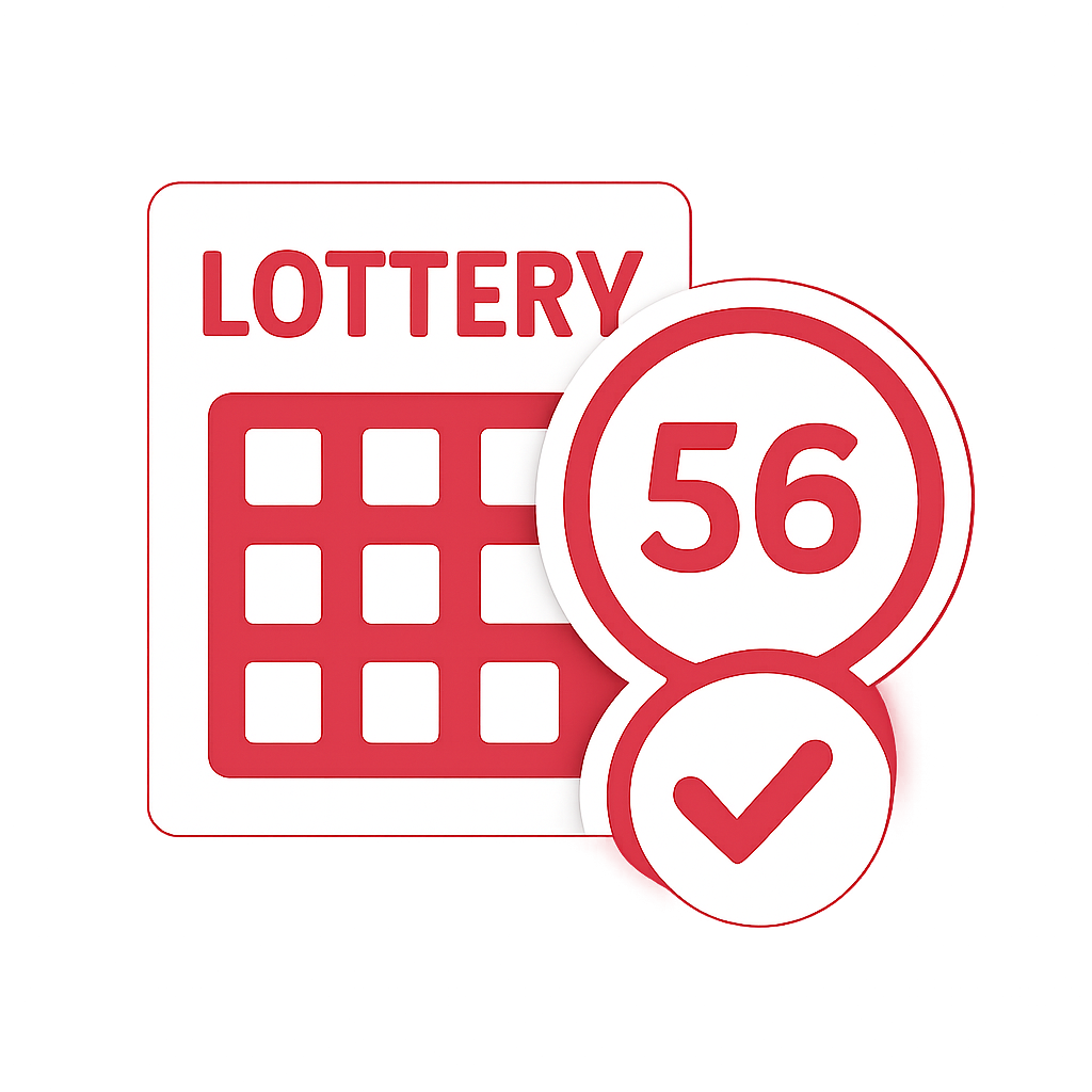 A badge icon depicting the reliability of 56 Lottery, emphasizing safety and support.