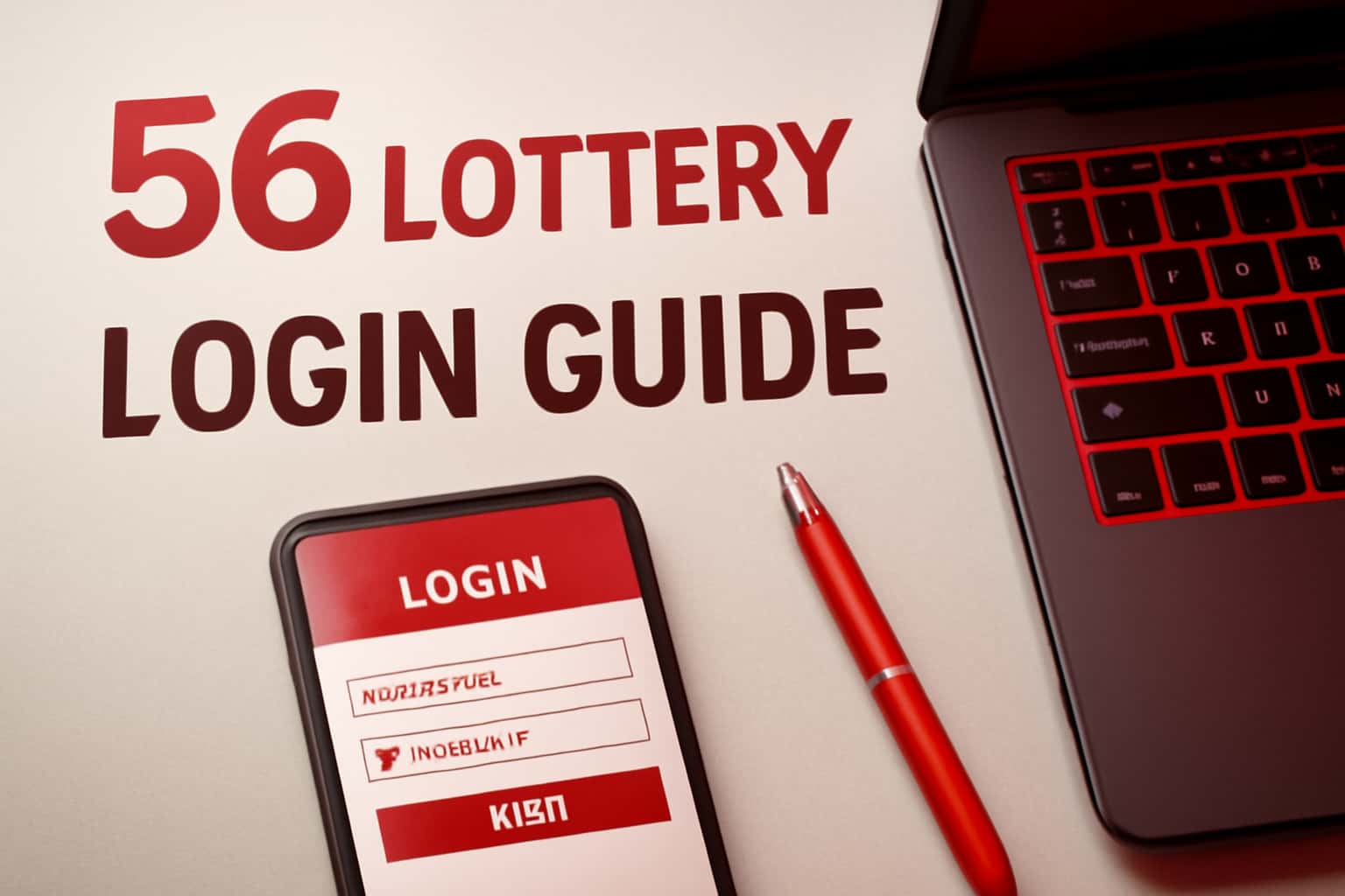 Informative scene depicting the 56 Lottery Login Guide.