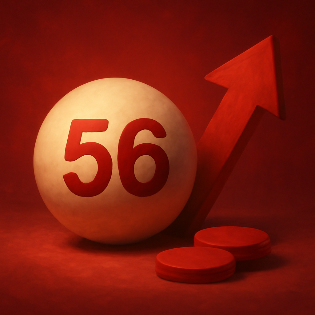 A badge icon depicting the reliability of 56 Lottery, emphasizing safety and support.