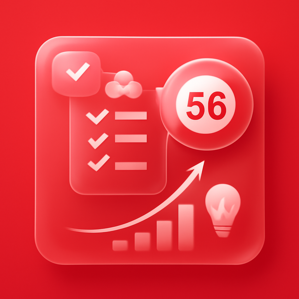 An educational diagram outlining the key rules and procedures for the 56 Lottery.