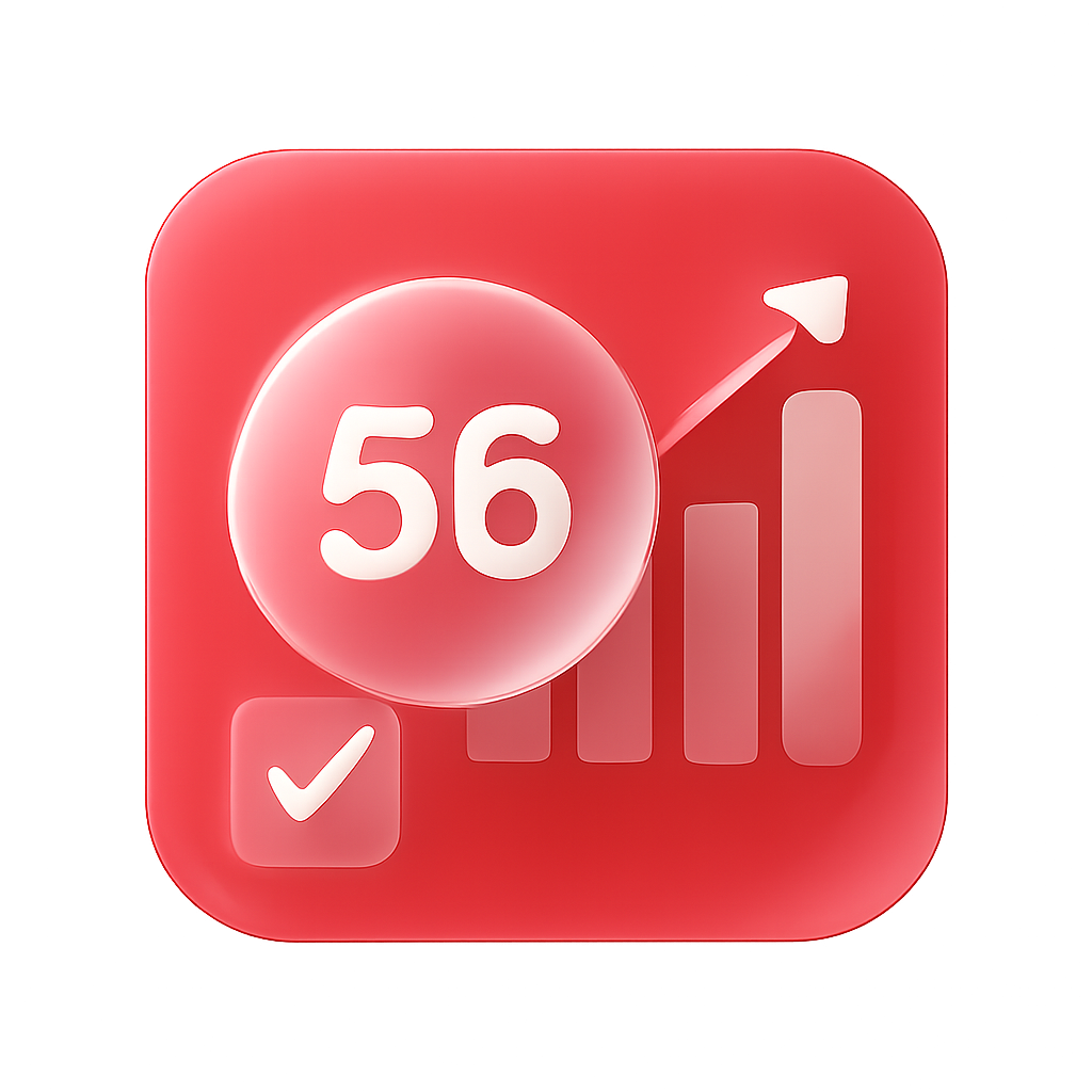 A professional icon representing 56 Lottery rules, emphasizing clarity and guidance.