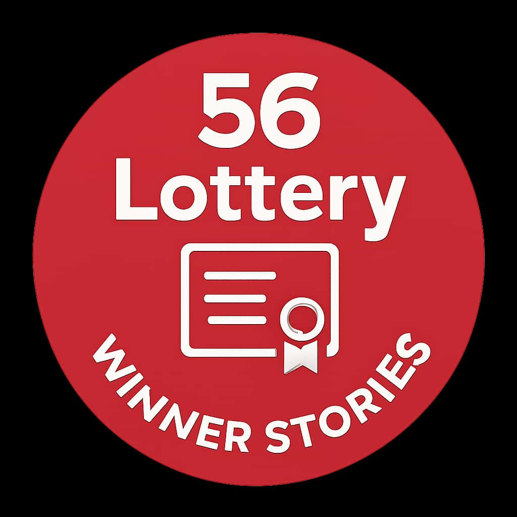 A badge symbolizing the 56 Lottery Winner Stories guide.