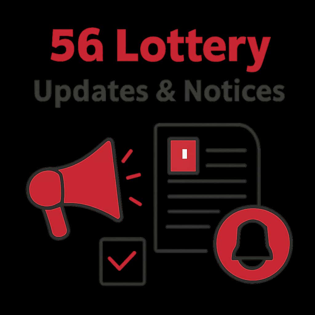 Illustration explaining updates and notices for 56 Lottery.