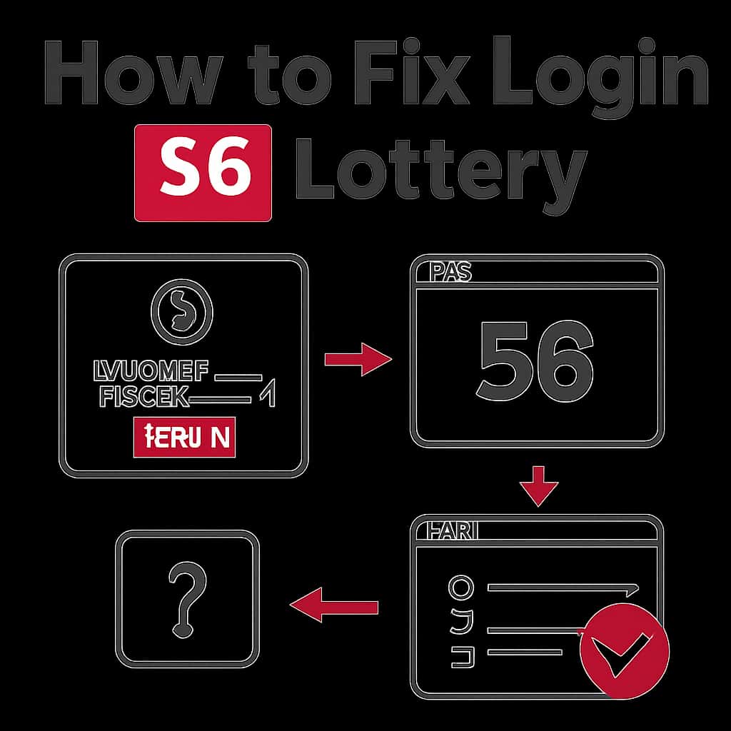 Diagram illustrating the login troubleshooting process for 56 Lottery.