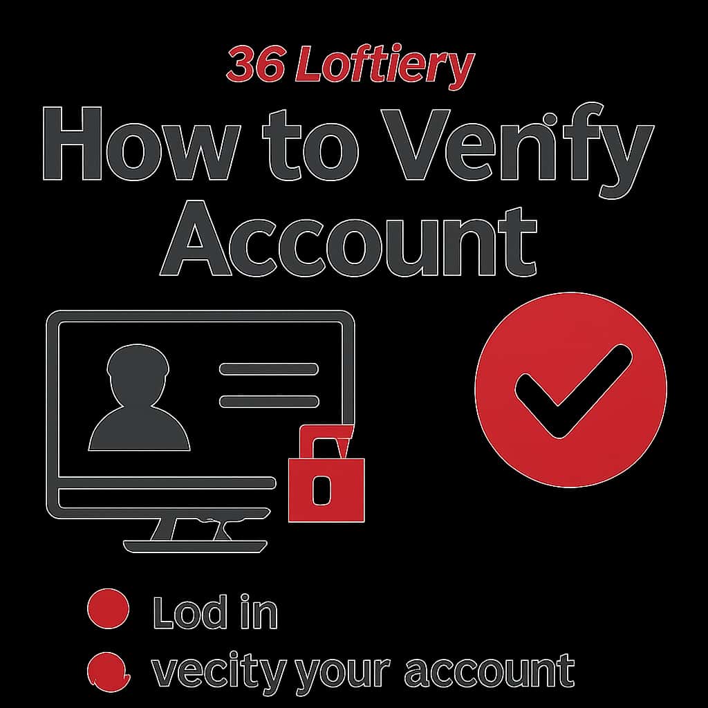 An educational illustration showing the steps for verifying a 56 Lottery account.