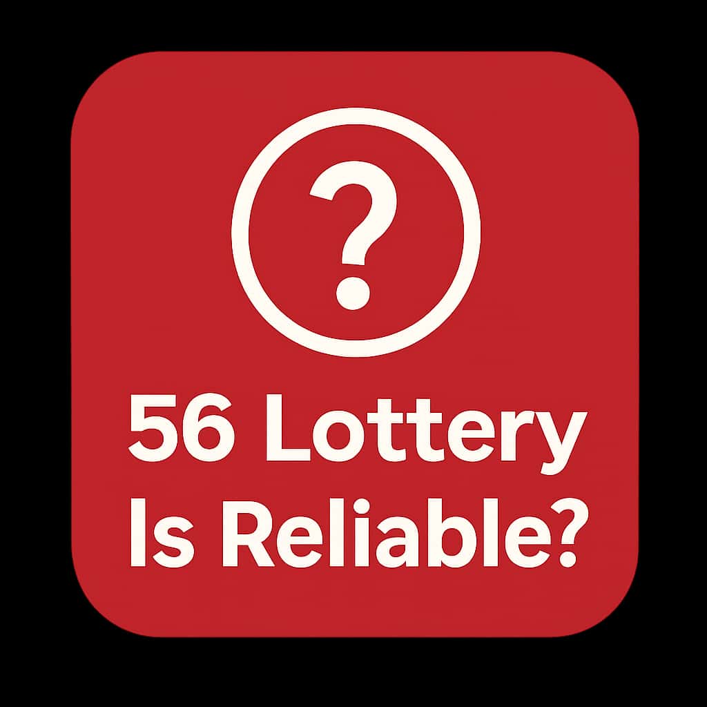 A badge icon depicting the reliability of 56 Lottery, emphasizing safety and support.