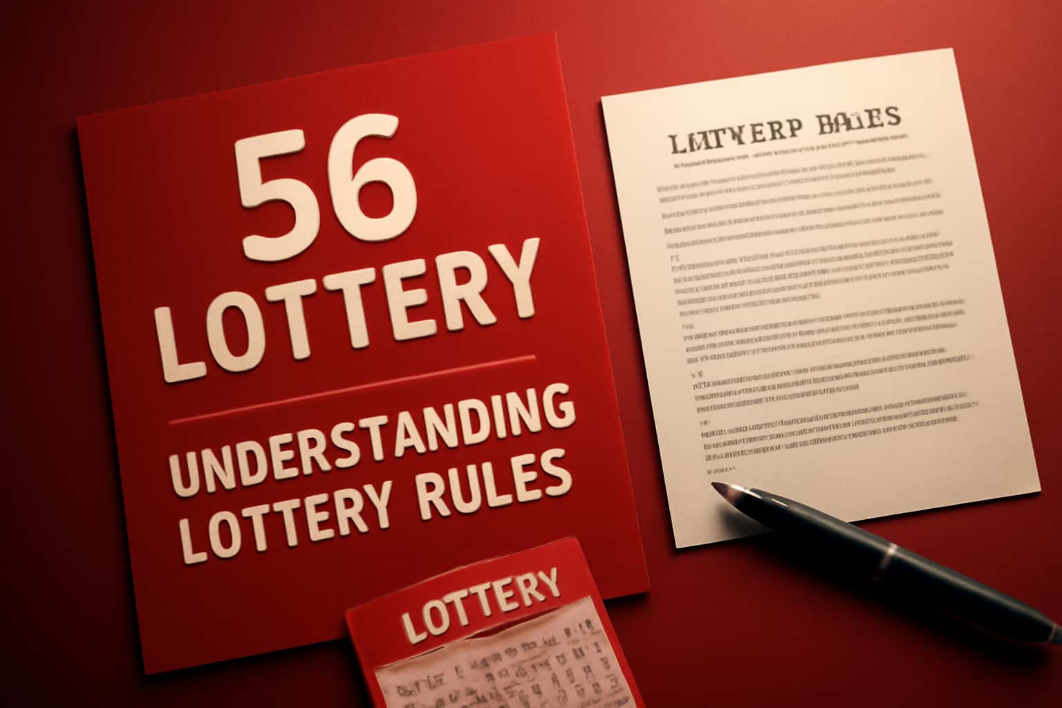 An informational illustration about the 56 Lottery rules, showcasing guidelines and user safety.