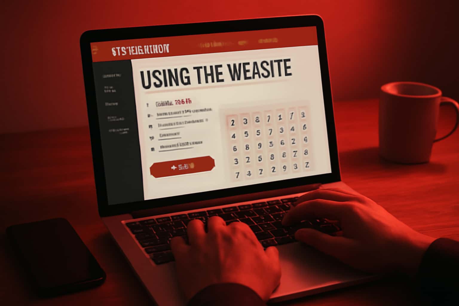 A professional depiction of navigating the 56 Lottery website.